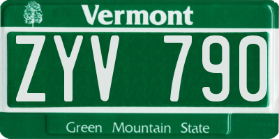 VT license plate ZYV790