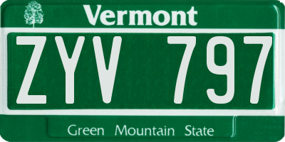 VT license plate ZYV797
