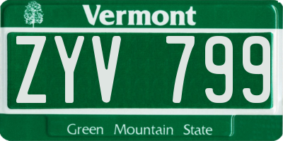 VT license plate ZYV799
