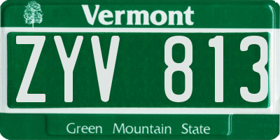 VT license plate ZYV813