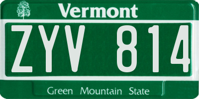 VT license plate ZYV814