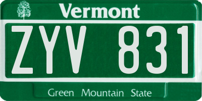 VT license plate ZYV831