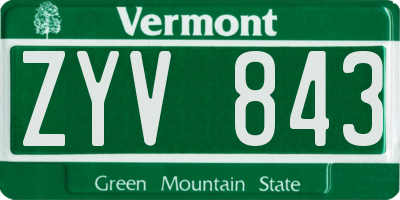 VT license plate ZYV843