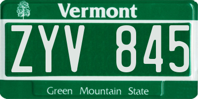 VT license plate ZYV845