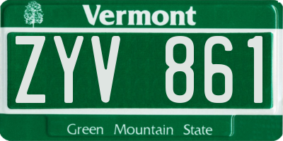 VT license plate ZYV861