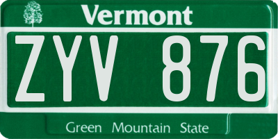 VT license plate ZYV876