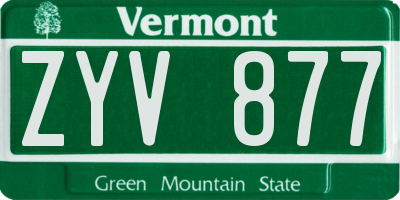VT license plate ZYV877