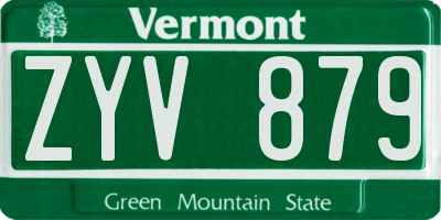 VT license plate ZYV879