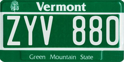 VT license plate ZYV880