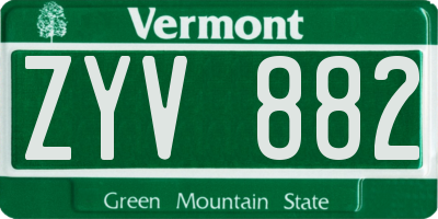 VT license plate ZYV882