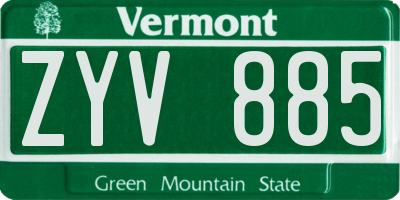 VT license plate ZYV885