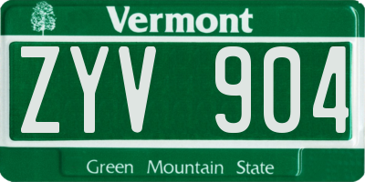 VT license plate ZYV904
