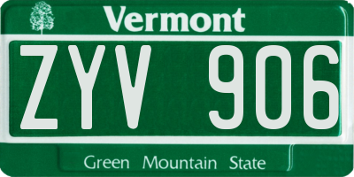 VT license plate ZYV906