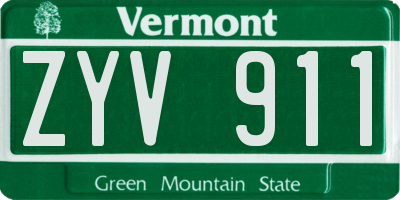 VT license plate ZYV911