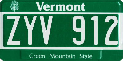 VT license plate ZYV912