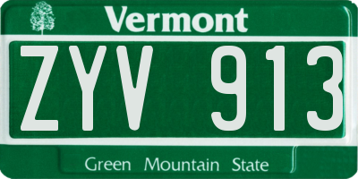 VT license plate ZYV913