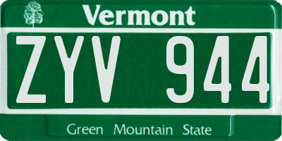 VT license plate ZYV944
