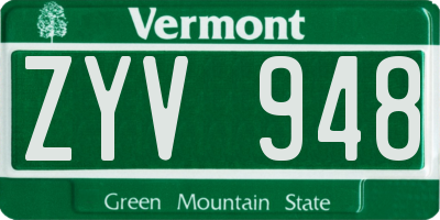 VT license plate ZYV948