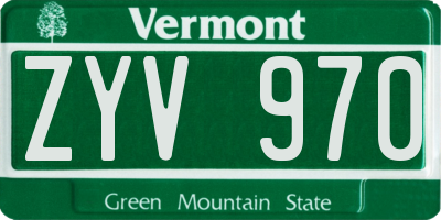 VT license plate ZYV970