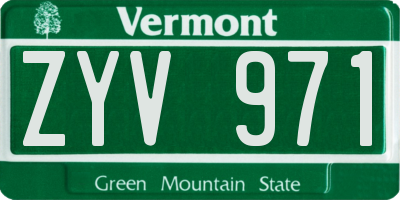 VT license plate ZYV971