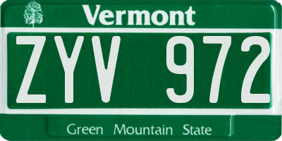 VT license plate ZYV972