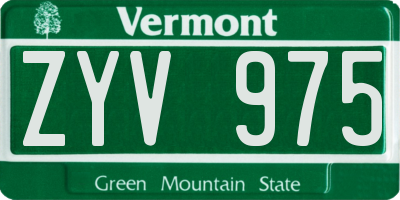 VT license plate ZYV975