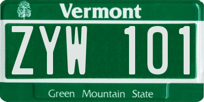 VT license plate ZYW101