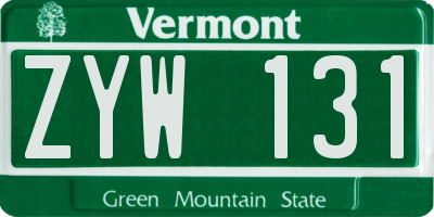 VT license plate ZYW131