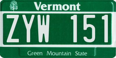VT license plate ZYW151