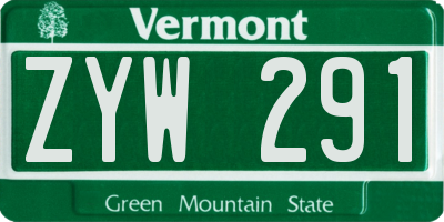 VT license plate ZYW291