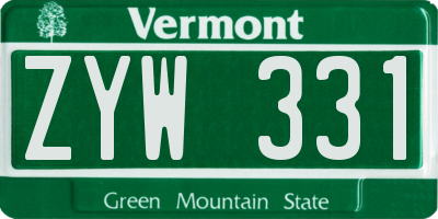 VT license plate ZYW331