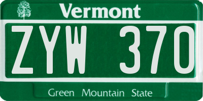 VT license plate ZYW370