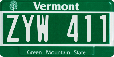VT license plate ZYW411