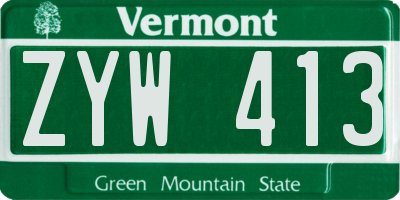 VT license plate ZYW413