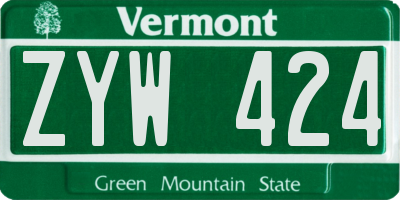 VT license plate ZYW424