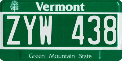 VT license plate ZYW438