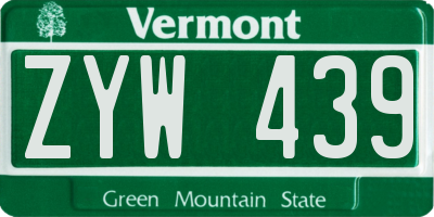 VT license plate ZYW439
