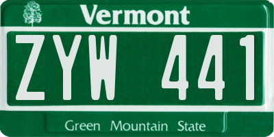 VT license plate ZYW441