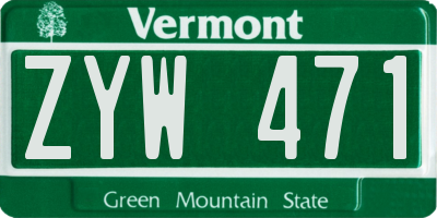 VT license plate ZYW471