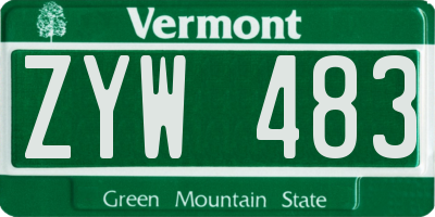 VT license plate ZYW483