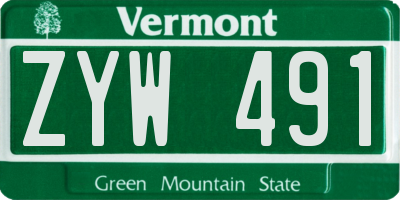 VT license plate ZYW491