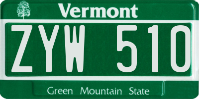 VT license plate ZYW510