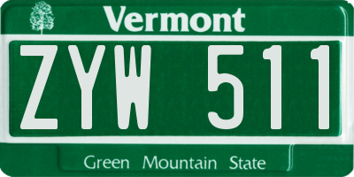 VT license plate ZYW511