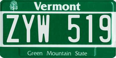 VT license plate ZYW519