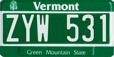 VT license plate ZYW531