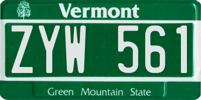 VT license plate ZYW561