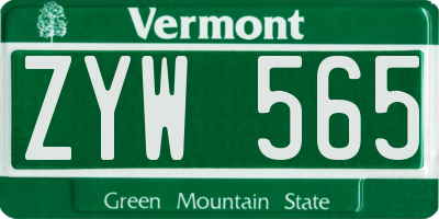 VT license plate ZYW565