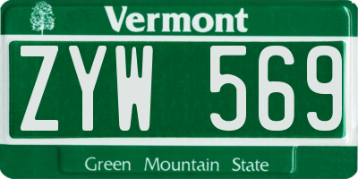 VT license plate ZYW569