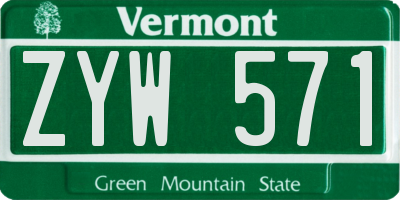 VT license plate ZYW571