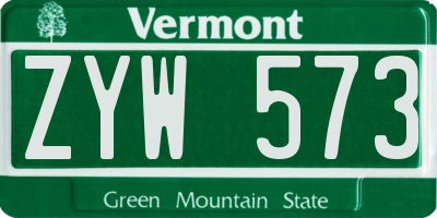 VT license plate ZYW573